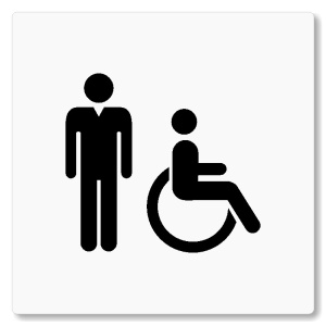 WC muži Invalidé, 80x80mm, bílá, Nevada